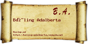 Báling Adalberta névjegykártya